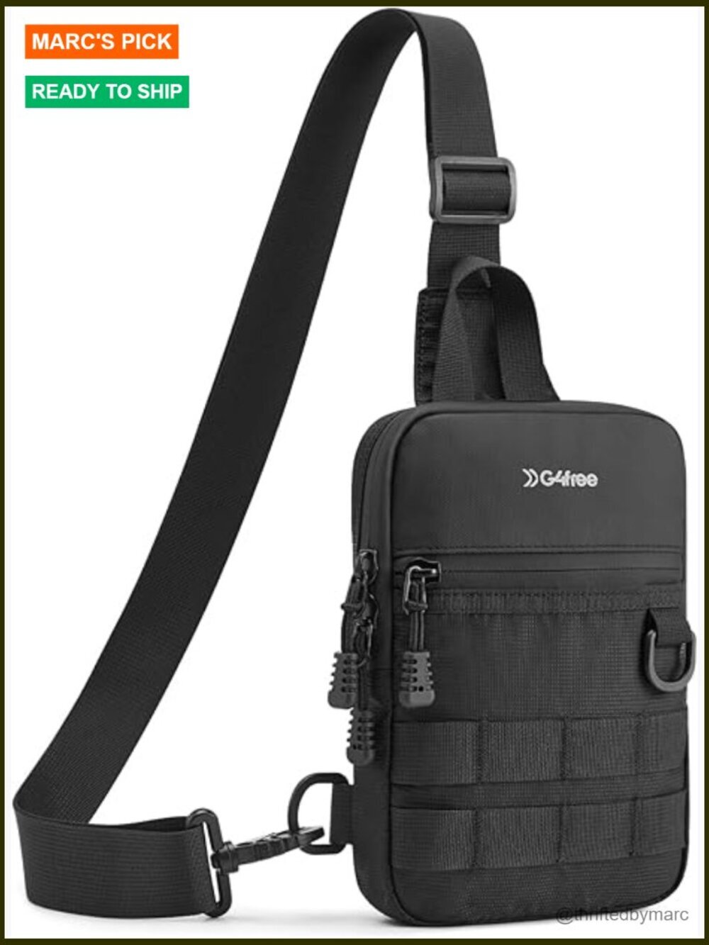 Small Crossbody Sling Bag, Water-Resistant Nylon Tactical Shoulder Bag